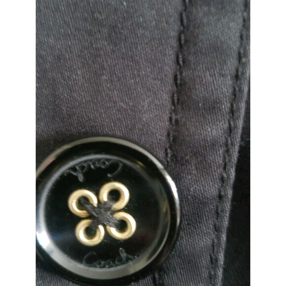 Coach Trench Coat Women's Medium Black Button Front  Capsule Staple Quiet Luxury - Picture 3 of 9